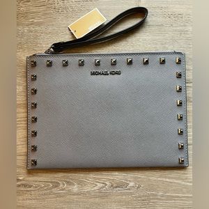 Michael Kors Grey Studded Wristlet - NWT